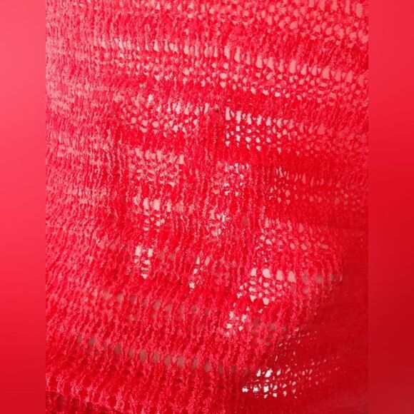 Zara Nwot Crochet Bright Red Knit Dress - Picture 8 of 15